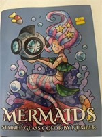 MERMAIDS STAINED GLASS COLOR BY NUMBERS