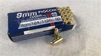 (50) Fiocchi 124gr 9mm Luger FMJ Ammo