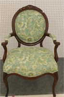 French Provincial Uphol. Chair w/ Hand Tied Spring