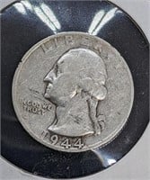 1944 -S United States Silver 25-Cent Quarter Coin