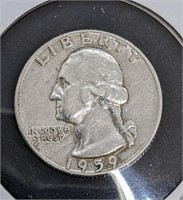 1959 United States Silver 25-Cent Quarter Coin