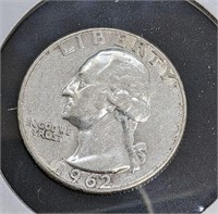 1962 United States Silver 25-Cent Quarter Coin