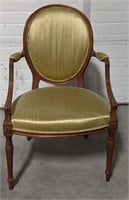 Vintage Wood Framed Oval Back Chair