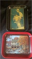 (2) Unique Coca-Cola Serving Trays