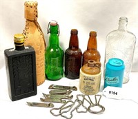 Vintage Advertising Bottles & Bottle Opener Lot