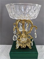 Crystal and Brass Compote