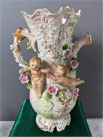 Porcelain Cherub Watering Can Motif