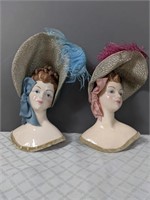 Vintage Porcelain Ladies Busts
