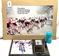Lance Armstrong Cycling Lot Poster Plaque