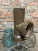 Antique brown crock water pipe section