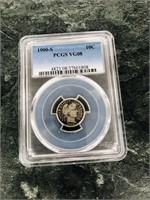 1900 S Barber Dime 10 Cents PCGS VG8