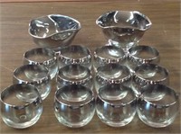 Small glasses with silver glaze