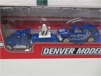 Denver Models Car Hauler Trailer Truck, Police Car