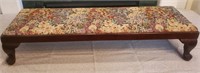 193 - WOOD & TAPESTRY BENCH 40"L