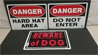 Three Metal Signs 10x14"