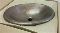 Unused Oval Copper Sink  14"x19"