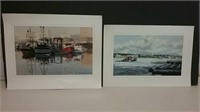 Two Signed Fishing Boat Prints