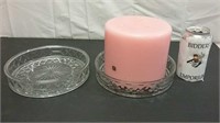 Large Partylite Candle & 2 Bases