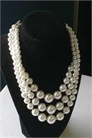 Triple-Strand Pearl Faux Necklace