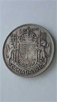 1940 Canada Silver 50 Cent Coin