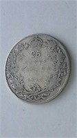 1913 Canada Silver 25 Cent Coin