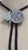 Pewter Canadian bolo tie