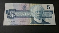 1986 Canada $5 Banknote