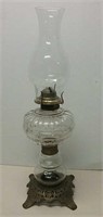 Wonderful Vintage Footed Oil Lamp Approx. 20.5" H
