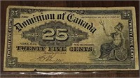 1900 DOMINION OF CANADA 25¢ SHINPLASTER