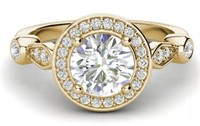 4.10 Cts Round Halo Engagement Ring