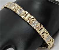 14 Kt Yellow Gold Diamond Bracelet