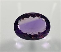 Certified 20.00 Cts Natural Oval cut Amethyst