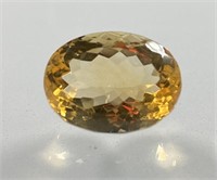 Certified 12.35 Cts Natural Oval Cut Citrine