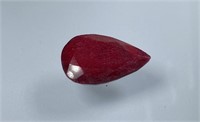 Certified 16.30 Cts Natural Pear Cut Ruby