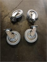 (4) Rubber Wheel Swivel Casters, 8 IN Wheel
