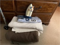 Iron, Ironing Board And Blankets