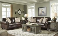 Ashley 58702 Rolesan Leather Sofa & Love Seat