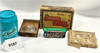Lot of 3 Antique Games Tiddledy Winks Goofy Pigs