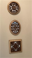 (3) small mirrored ornate plaques