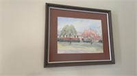 Framed watercolor painting by Julie Reed (local