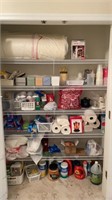 Closet contents (cleaning, food processor, ziploc