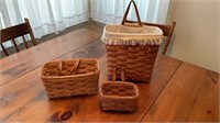 (3) Longaberger key baskets (small, medium, &