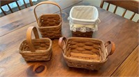 (4) small Longaberger baskets