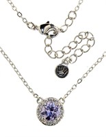 Halo Lavender & White Topaz Designer Necklace