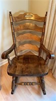 Wooden heavy pine rocking chair