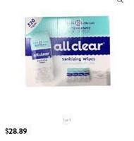 $30  320 WIPES ALL CLEAR SANITIZING WIPES FOR