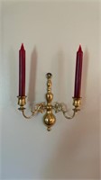 Brass candle sconces