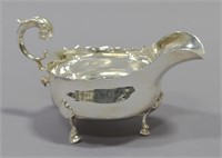 19th CENTURY STERLING SILVER SAUCE BOAT