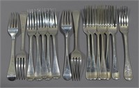 19th CENTURY STERLING SILVER FORK COLLECTION (16)