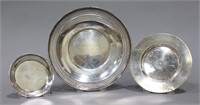STERLING SILVER PLATE LOT (3)